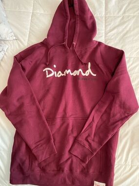 Diamond Supply Co. Maroon/White Script Hoodie